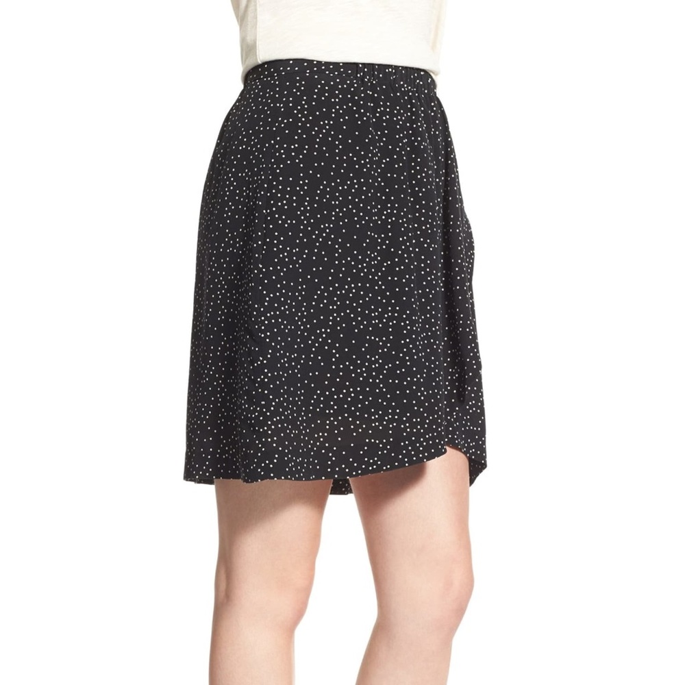 Madewell Dot Print Silk Faux Wrap Skirt NWOT - S